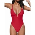 thumbnail image 5 of Top-kevin Women Swimsuit One Piece Bathing Suit Deep V Neck Crisscross Back Adjustable Strap, 5 of 8