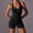 Black, variant on Athletic Rompers for Women Fitted Seamless Sleeveless V Neck Shapewear Gym Exercise Backless One Piece Jumpsuits for Women Tummy Control (Blue ,L)