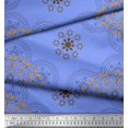thumbnail image 2 of Soimoi Velvet Fabric Leaves & Sacred Geometry Geometric Decor Fabric Printed Yard 58 Inch Wide, 2 of 3