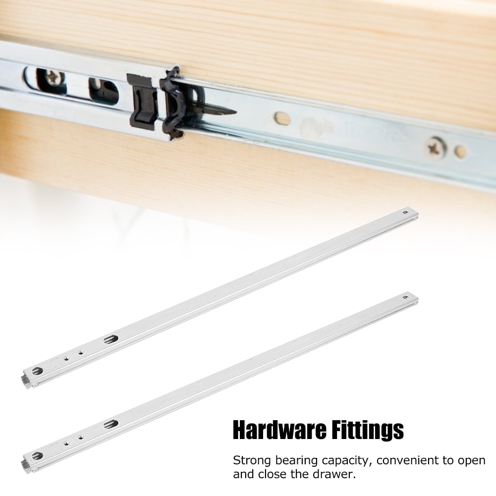 LYUMO Hardware Fittings,Drawer Rail,2Pcs/Set Cold‑Roll Steel Sheet Ball Bearing Drawer Slide Rail Cabinet Hardware Fitting 400x17mm