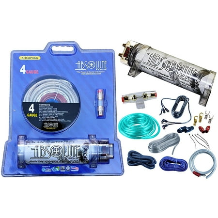 Absolute USA KITCAP4GASI 3.0 Farad Power Capacitor 4 Gauge ... farad capacitor wiring 