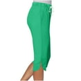 thumbnail image 3 of Khunlpohl Capri Pants for Womens Elastic Waist Drawstring Pant with Pockets Dressy Work Casual Cropped Trousers, 3 of 7