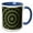 Blue/White, variant on 3drose, Futurist Portal Mandala Radial Circle Pattern 3, 15oz Mug