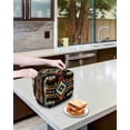 thumbnail image 4 of Orange Teal Boho Toaster Cover 2 Slice, Southwestern Ethnic Abstract Geometric Dustproof Bread Machine Oven Cover with Storage Pockets, Fits Most Kitchen Toasters Protector, 4 of 5