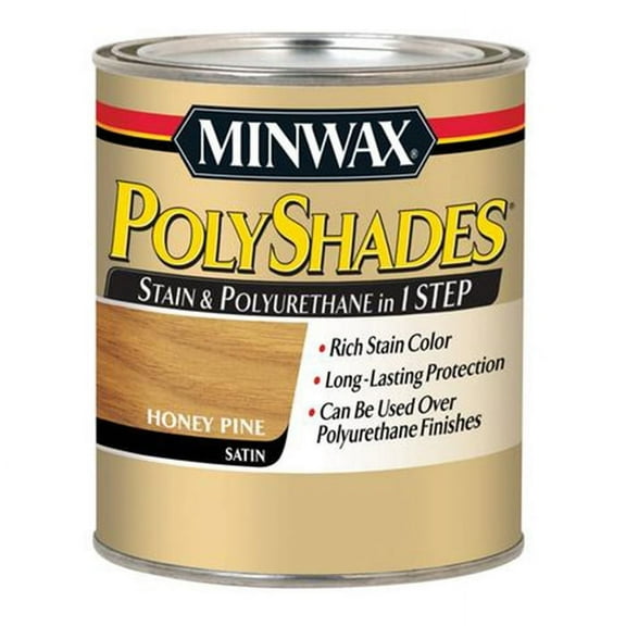 2-Pack of 1/2 pt Minwax 21310 Honey Pine PolyShades Wood Stain And Polyurethane, Satin