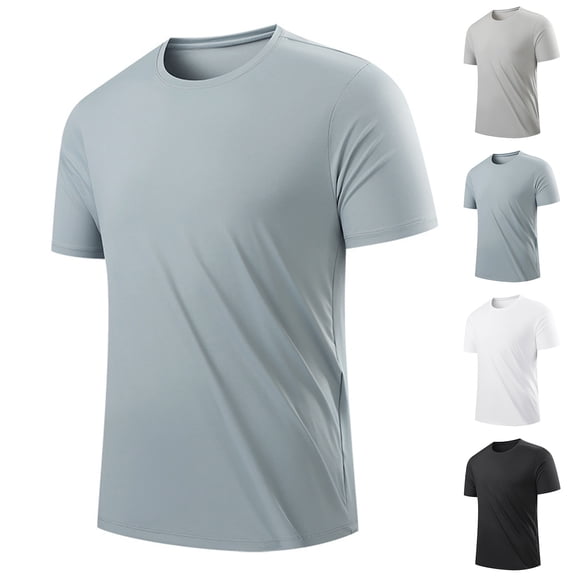 Kojanyu Men's Big & Tall Solid Crew Neck Short Sleeve T-Shirt, Sizes L-5XL