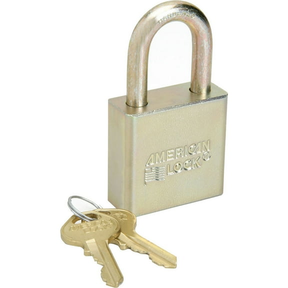 American Lock Keyed Padlock, 3/4 in,Rectangle,Silver A5200GLN