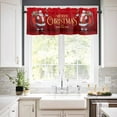 thumbnail image 3 of Red Santa Claus Kitchen Curtains and Valances Set, Merry Christmas Vintage Santa Gifts Bell Rod Pocket Window Valance Window Curtain Panels for Living Room Bedroom Laundry, 27.5x24in, 3 Pieces, 3 of 7