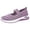 Purple, variant on Women's Flats Soft Knit Lightweight Round Toe Slip On Comfort Ballerina Flat Shoes for Walking Low Wedge Soft Black 6.5