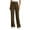 Brown, variant on Women's High Waisted Stretchy Pull on Dress Pants Casual Wide Leg Work Yoga Pants Gray XXL