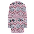 thumbnail image 5 of Women's Long Sleeve Plush Bathrobe - Winter Warm Christmas Printed Homewear, Light Pink, XXXL, 5 of 5
