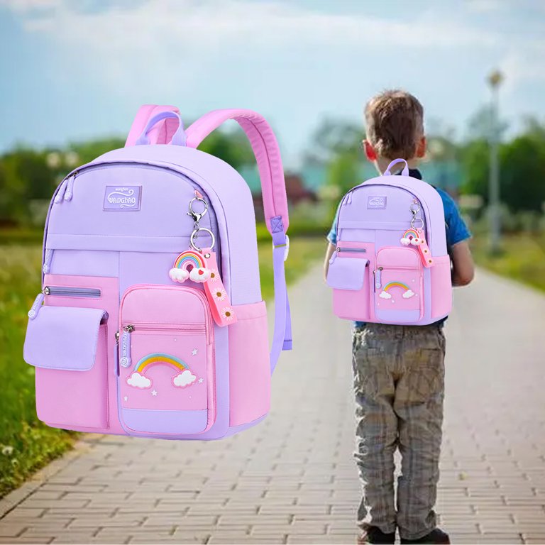 Large Capacity Rainbow Backpack for Girls Children Students Bookbag for  Elementary School Middle School Students
