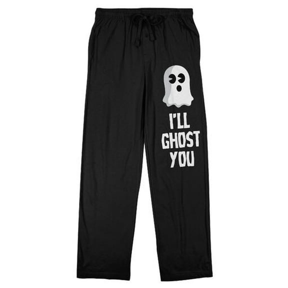 Halloween I'll Ghost You Men's Black Sleep Pants-Medium