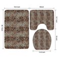 thumbnail image 3 of Brown and Black Leopard Print Bathroom Rugs Sets 3 Piece,Toilet Cover Set,Absorbent Non Slip Bathroom Mats Sets with U-Shaped Contour Rug Toilet Rug Set, 3 of 5