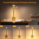 thumbnail image 3 of Rechargeable portable LED mesa lamp con 5000mah battery, moderno cream color, stepless dimming, suitable para restaurant, dormitorio, bar, camping & coffee shop (gold/negra - gold), 3 of 5