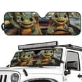 thumbnail image 2 of XYZCANDO Cute Turtle Windshield Sun Shade Folding Front Window Sun Shade for Car Accessories Compatible with Wrangler JK JKU TJ 1997-2018 Windshied Sunshade Block UV Rays, 2 of 7
