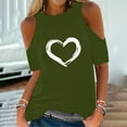thumbnail image 2 of JINMGG Womens Tops,Fashion Women Printing O-Neck T-Shirt Short Sleeve Casual Tee Tops Blouse Green XL, 2 of 5