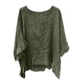 thumbnail image 2 of Xdegoge Blouses for Women V Neck Three Quarter Sleeve Casual Boho Wear Loose Boxy Fit Solid Ruffle Hem Detail Lightweight Flowy Summer Spring Tops, 2 of 7