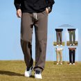 thumbnail image 2 of Pantalones casuales holgados de algodón 100 % para hombre de Colors 4 Spring, pantalones de pierna recta de color caqui con bordado de estilo clásico de moda coreana para hombre, 2 of 5