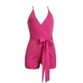 thumbnail image 2 of Akmipoem Sexy Short Rompers Playsuit for Women Plus Sexy Wrap Deep V Neck Sleeveless Jumpsuits, 2 of 6