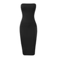 thumbnail image 2 of FashionMille Women's Casual Basic Slim Fit Sleeveless Tube Sexy Strapless Bodycon Midi Dress, 2 of 5
