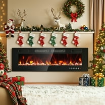 Dovov 60 inch Electric Fireplace, Recessed Wall Mounted Fireplace Insert, Ultra Thin Linear Fireplace, 1500W/750W, Touch Screen and Remote Control