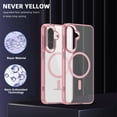 thumbnail image 5 of ELEHOLD Clear Magnetic Phone Case for Samsung Galaxy S25 Edge, Compatible with Wireless Charging Slim Translucent Matte Back Shockproof Anti-Fingerprint Cover for Samsung Galaxy S25 Edge,Pink, 5 of 7