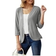 thumbnail image 6 of TRUBKH Cardigan Sweaters for Women Cropped Cardigan Sweaters Plus Size Sweater Cardigan Early Fall Fashion Business Casual Outfits for Women Fashion Clothing Gray XL, 6 of 7