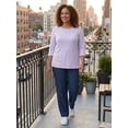 thumbnail image 5 of Turtle Bay New York Women's Classic Comfort Fit 3/4 Sleeve length Crew Neck Jersey Knit T-Shirt, 5 of 6