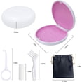 thumbnail image 3 of Étui de Rétention, Étui Aligneur Mince Mignon Compatible avec Invisalign, Support de Rétention avec Outil de Retrait d'Aligneur, Brosse et Mâcher, Sac à Corde (Blanc Extérieur Silicone Rose), 3 of 6