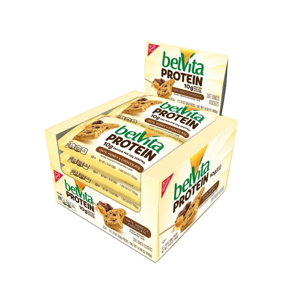 Belvita Protein Oats, Honey & Chocolate Soft Baked Biscuits, 14.1 Oz