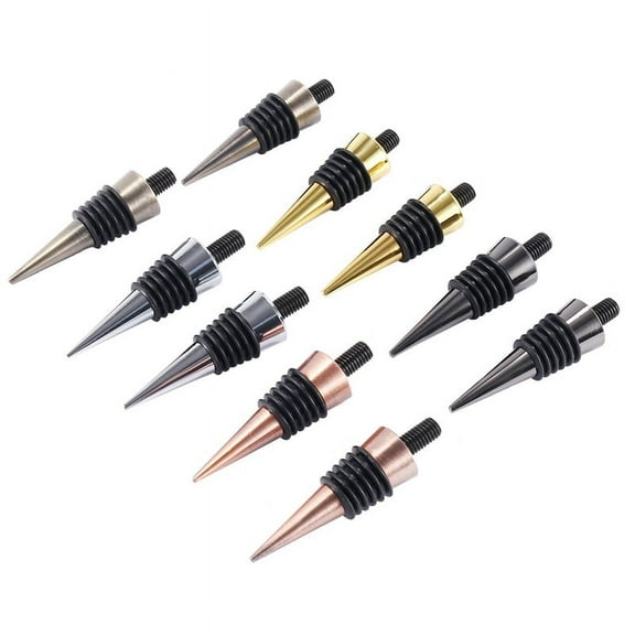 10 Pieces Blank Bottle Stopper with Threaded Post Metal Wine Stopper Inserts Set Hardware for Wood Turning DIY Project