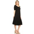 thumbnail image 4 of MOA COLLECTION Women's A-Line Short Sleeve Jersey Knit Dress - Comfortable Relaxed Fit (S-3XL), 4 of 6