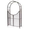 Panacea Arch Top Garden Arbor With Gate, Weatherproof Bronze Garden Arch Arbor, 90" Tall