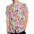 thumbnail image 4 of High Quality Hawaiian Shirts for Men Short Sleeve Aloha Beach Shirt Floral Summer Casual Button Down Shirts Blouses AU9Q3I, 4 of 7