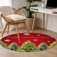 thumbnail image 4 of Round Rug 4Ft Washable Non-Slip, Red Christmas Circle Area Rugs for Living Room Bedroom, Green Xmas Tree Snowflake Winter Indoor Floor Mats Carpet Runner for Home Decor Aesthetic, 4 of 8