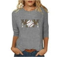 thumbnail image 2 of Lolmot T-shirt Imprimé pour Femmes, Blouse à Manches 3/4, Col Rond, Hauts Décontractés, 2 of 4