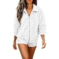 thumbnail image 6 of Enjoytime Fleece Jacket Women Collared Long Sleeve Zip Up Coat Fall Winter Warm Cozy Casual Plus Size Clothes with Pocket, 6 of 8