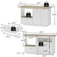 thumbnail image 2 of OXYLIFE White Kitchen Island with Drop Leaf Design, Open Shelf, Storage Cabinet, & Drawer for Versatile Cooking Space, 2 of 5