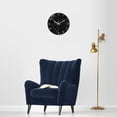 thumbnail image 3 of Black Marble Wall Clock14 Inch Kitchen Wall Clocks Battery Operated Minimalist Round Glass Decorative Clock  for Living Room Bedroom Decor Silent Non Ticking, 3 of 8