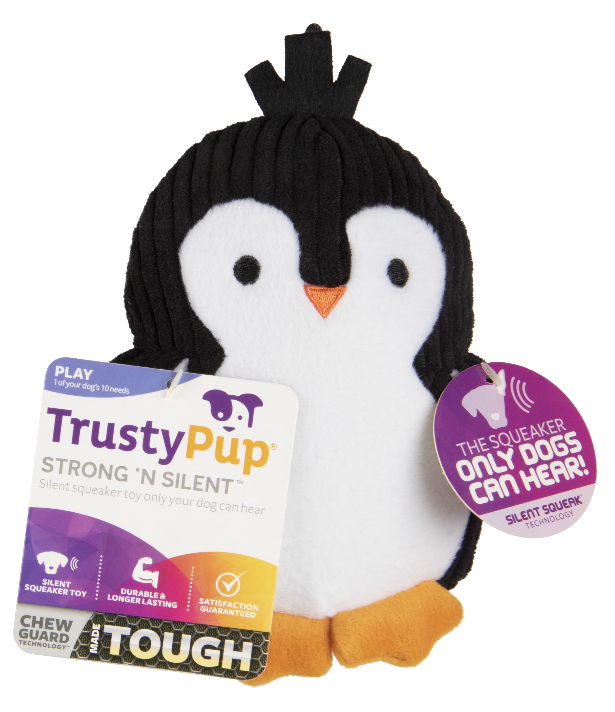 TrustyPup® Penquin Durable Plush Dog Toy with Silent Squeaker - Walmart.com - Walmart.com