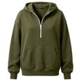 thumbnail image 4 of felwors Girls Sweatshirt Half Zipper Long Sleeve Pullover Quarter Zip Hoodie for Teen Girls 2026 Fall Fashion Preppy Clothes (Light Green,9-10 Years), 4 of 4