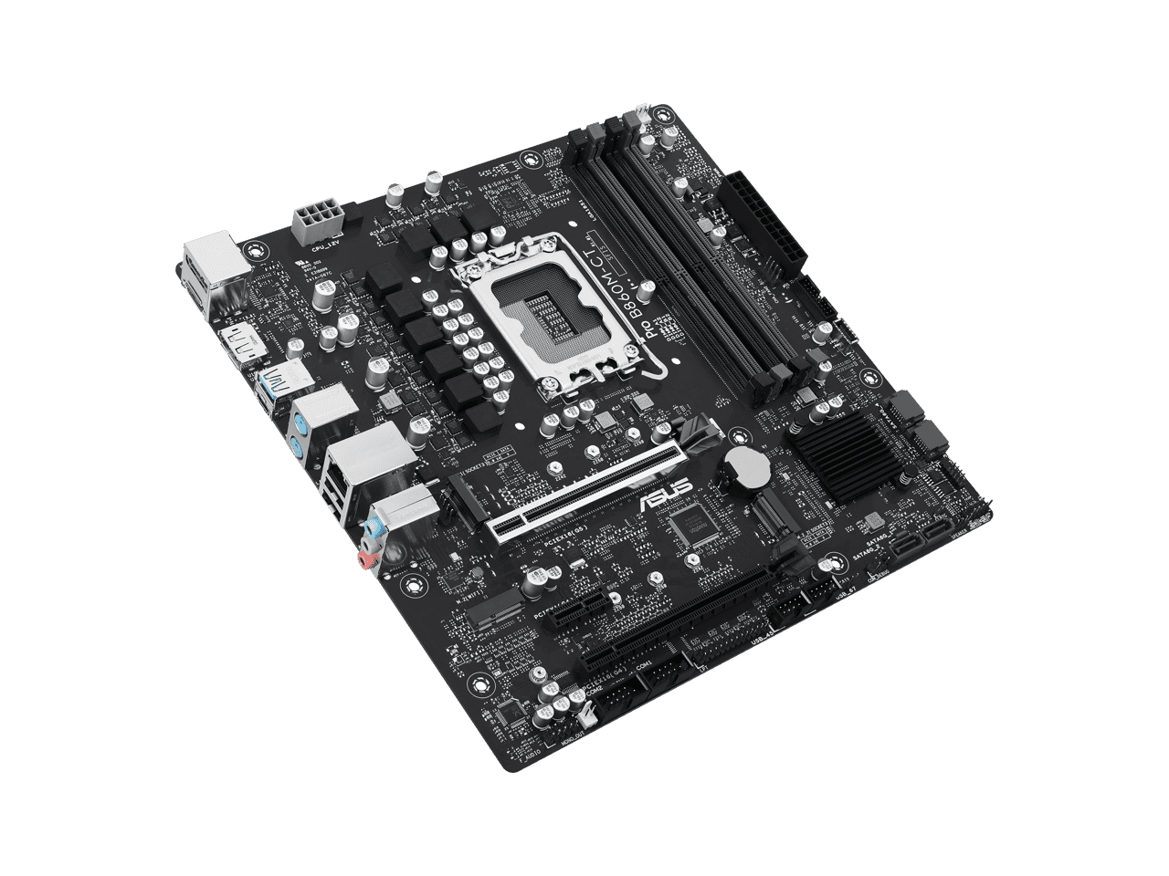 ASUS PRO B860M-CT-CSM Intel B860 (LGA 1851) mATX Motherboard, PCIe 5.0, DDR5, 2x M.2, Intel 1G LAN, 2x DP, HDMI, USB Type-C, TPM IC Onboard with Enhanced Security, Reliability and Manageability
