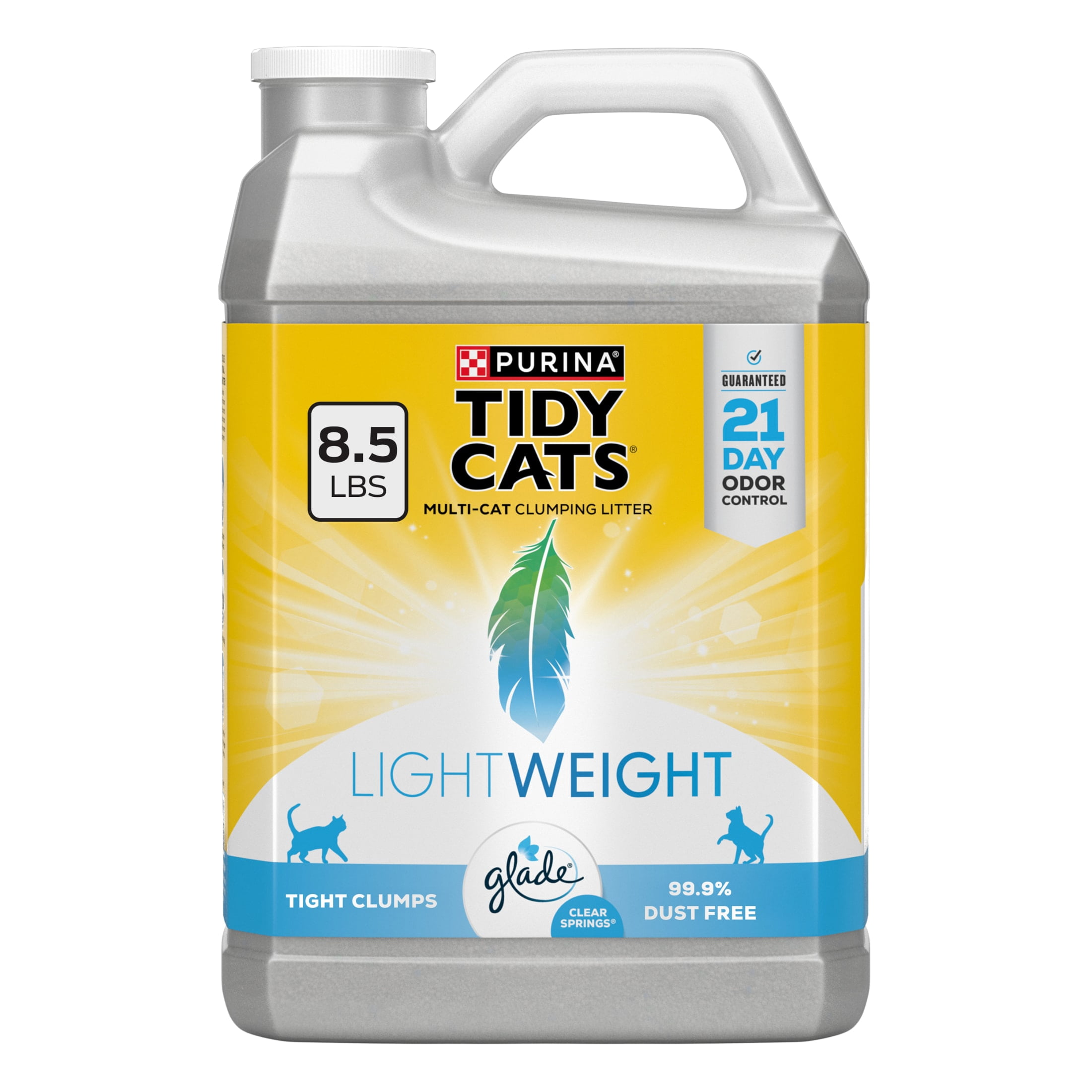 (4 pack) Purina Tidy Cats LightWeight Clumping Cat Litter, Glade Clear Springs Scent, 8.5 lb Jug