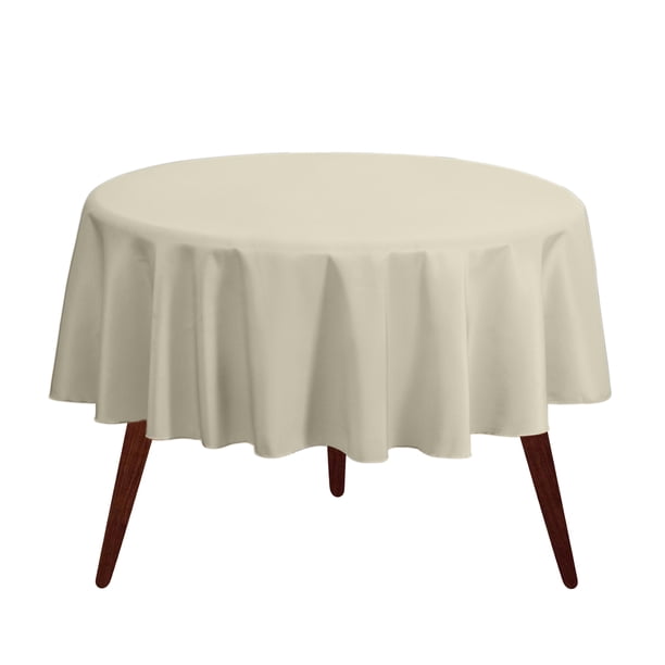 Mantel Gee Di Moda, 70 pulgadas, color marfil, para mesa redonda de 60 a 120 cm