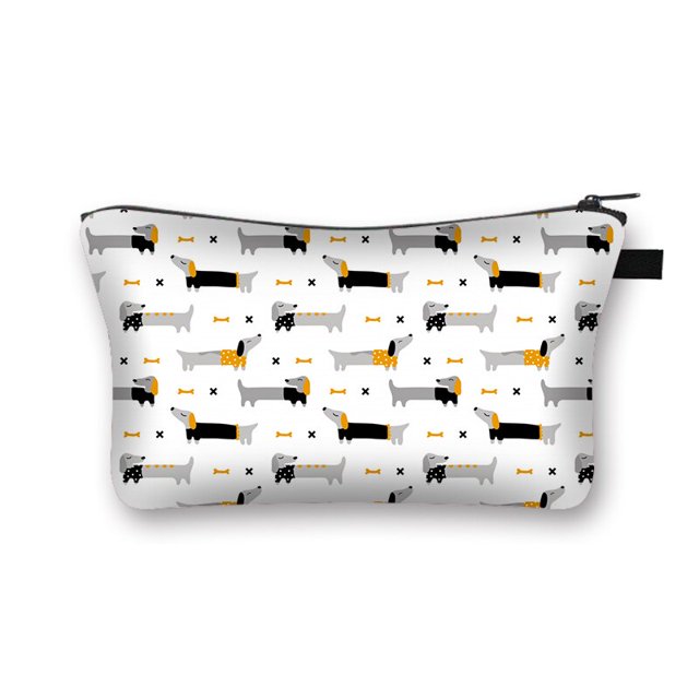 Bolsa de cosméticos con estampado de perro salchicha para mujer, monedero de moda para compras, bolsa de almacenamiento de maquillaje para niña, estuche de cosméticos, regalo, neceser qiuyongming unisex