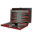 thumbnail image 1 of 15 Inch Black and Red Leatherette Backgammon Set, 1 of 1