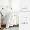 thumbnail image 4 of Noble Linens 7 Piece Patterned Duvet Bedding Bundle, Wildflower Pink, Twin, 4 of 6