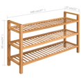 thumbnail image 4 of vidaXL Shoe Rack with 3 Shelves 100x27x60 cm Solid Oak Wood, 4 of 4