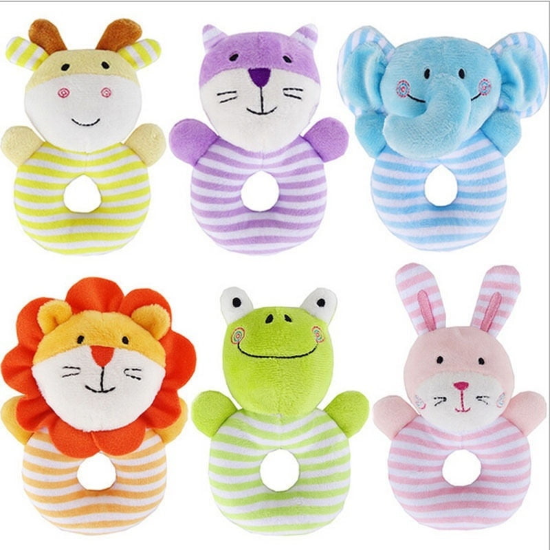 Baby Animal Handbells Musical Developmental Toy Bed Bells Rattle Toys Gift Nice